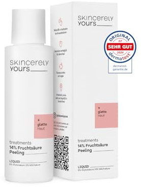 Fruchtsäure Peeling 100 ml I Mit 14% Fruchtsäuren und Grüntee Extrakt I Zellerneuernd I Gegen Pickel und Pigmentflecken I Anti-Aging Effekt I Vegan I AHA-Peeling