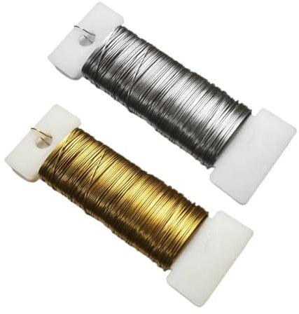 SGERUFZ 2 Pcs Alambre de Aluminio para Joyería 0.35mm 3×50m Flexible y Moldeable Ideal para Manualidades Embalaje Modelado Artesanías de Escultura