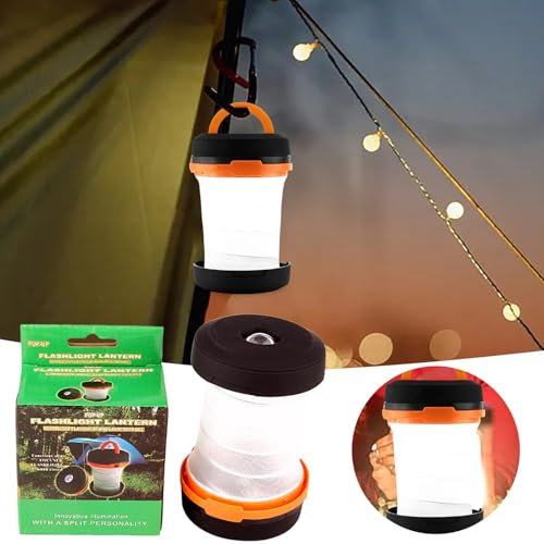 LED Campinglampe,3 Modi & SOS,IP68 Wasserdicht, Notlampe für Blackout,Hurrikan,Wandern (A)