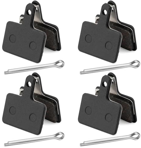 4 Pairs Bike Brake Pads, Semi-metallic Bicycle Disc Brake Pads Compatible with Tektro Shimano TRP Deore Br-M575 B01s M525 M515 C501 C601 T615 M495 M486 M485 M415 M416 Mountain MTB Ebike Replacement