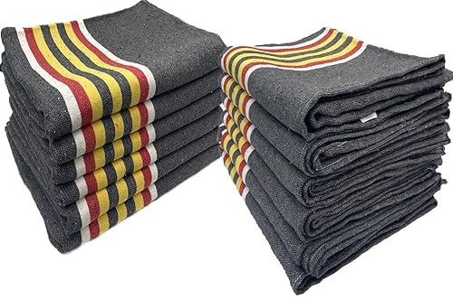 LNT Les nouveaux textiles - Couverture Epaisse Protection Meubles Déménagement, Transport/Stockage-150x200 cm - 410 gr/m²-couverture 100% Textile Recyclé Fabrication Française. (Blanc-Rouge-Jaune, 12)