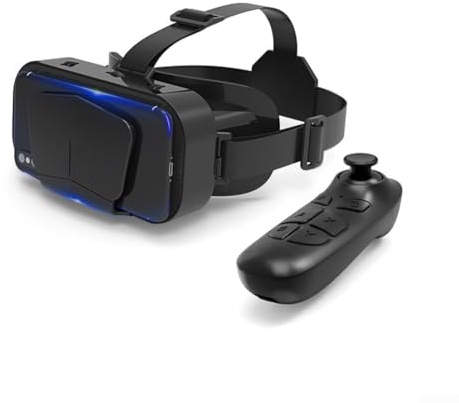 DAZZLEEX Cuffie immersive per realtà virtuale con controller, protezione degli occhi, occhiali VR per smartphone 4,7-7, lenti HD (G10+B03)