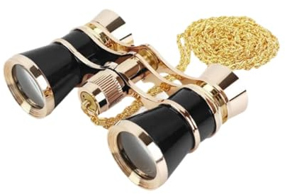 Ronyme Theater Binoculars with Adjustable Handle Versatile Vintage Opera Glasses Mini Binoculars for Traveling Opera, Black