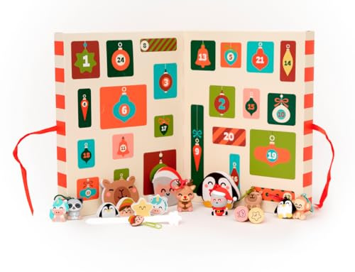 Mr. Wonderful – Calendario de Adviento con 24 Sorpresas – Llaveros, Sellos, Gomas, Pegatinas, Minilibretas, Muñequitos 3D y Bolígrafo Bo-Bo – Regalo Original de Navidad