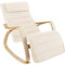 TecTake® Fauteuil à Bascule avec Accoudoirs & Repose Pieds Réglable en 5X Rocking Chair Fauteuil Relax rembourée Cadre en Bois Fauteuil Salon Veranda, Chaise Ergonomique idéal Détente, Allaitement