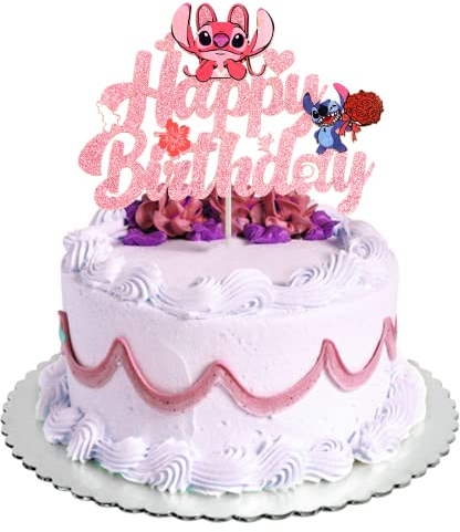 Cupcake Dekoration, Stitch Kuchen Dekoration, Cartoons Kuchen Topper, Happy Birthday Kuchen, Topper Glitzer Kuchen Dekoration, Muffin Kuchen Deko, Cupcake Topper, für Kinder Kuchendekoration