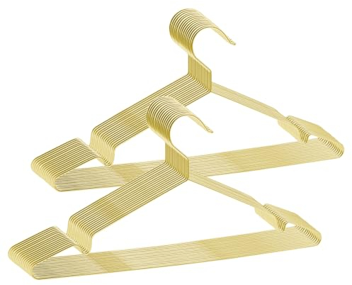 ABHENG 30 Stück Kleiderbügel aus Metall, platzsparend Edelstahl Kleiderstange, rostbeständig, für Shirts, Hemden, Kleider, Tops, 42B x 21H cm,Gold,AIY0330J