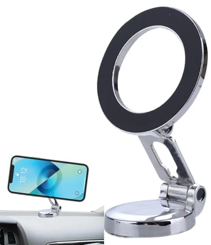 Soporte magnético para coche, soporte magnético para teléfono móvil, soporte magnético plegable para el salpicadero del coche, rotación de 360 grados, soporte GPS ajustable