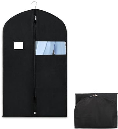 1 Stück kleidersack für die Aufbewahrung lang 100 x 60 cm,Anzughüllen,kleiderhülle für mäntel, jacken,kleider,kleidersäcke mottensicher mit reißverschluss,Atmungsaktiver Stoff mit Klarem Fenster