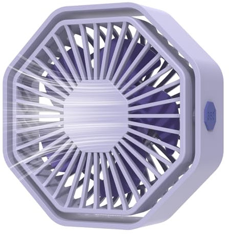 Mottinhill Ventilatore da Tavolo USB, Ventilatori da Tavolo Portatili, Silenziosi, Regolazione a 3 Velocità, Compatti, per Ufficio, Scrivania, Comodino - F105 (Viola)