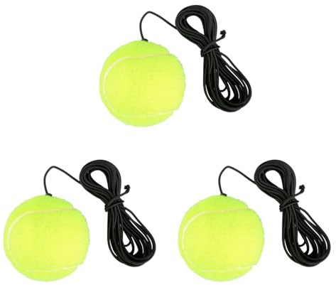 Tabanzhe 3 PCS Cord Tennis Ball Trainer,Tennis Training Balls and String Replacement Set, Rebound Practice Equipment Accessories for Adults Beginner Solo Training