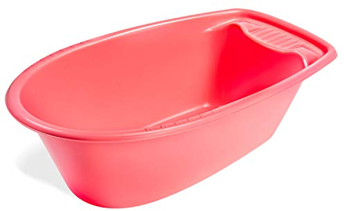 Heless 710 - Große Puppenbadewanne, ca. 51 x 27,5 x 16 cm, rosa, toller Badespaß für Puppen