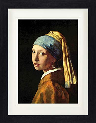 1art1 Johannes Vermeer Poster Das Mädchen Mit Dem Perlenohrring, 1665 Gerahmtes Bild Mit Edlem Passepartout | Wand-Bilder | Im Bilderrahmen 40x30 cm