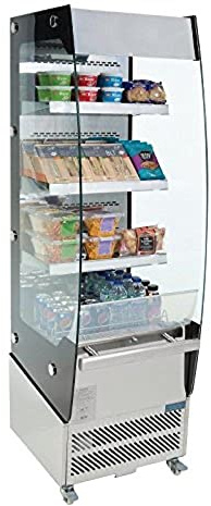 Polar Refrigeration G-Series 1.3kW Multideck Cold Chiller Storage Display Fridge 220 Litre, Stainless Steel, 2°C to 12°C, 1742(H)x494(W)x674(D)mm, 3 Shelves, Energy Rating F, Inc. Night Blind | CD239