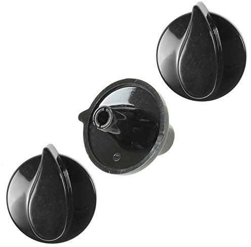 Belling Genuine Solitaire Country Chef Oven Cooker Hob Black Control Switch Knobs (Pack of 3)