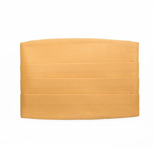 FRANKERS Men’s 4-pleat Poly Satin Solid Color Adjustable Cummerbund, Multiple Color Available