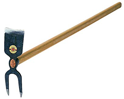 SHW 53613 Gartenhacke Hacke Breitblatt 2 Zinken Spitz Geschmiedet Stahl mit Stiel Esche 27 cm hoch 135 cm lang