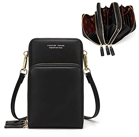 myfriday Crossbody Phone Bags for Women Small Shoulder Bag Handbags Multifunctional Cellphone Bag Lightweight Wallet Purses 3 Main Pockets with Card Slots
