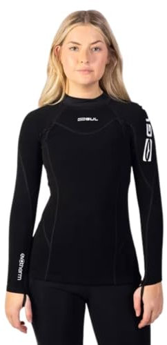 Gul Womens Evotherm Ladies Thermal Long Sleeve Top Black - UV Sun Protection and SPF Properties - Flatlock: seam