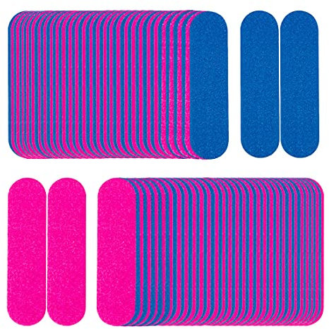 BAQI 200 limas de uñas a granel, desechables, de doble cara, grano 180/240, limas de uñas, herramientas de manicura para uso doméstico y salón