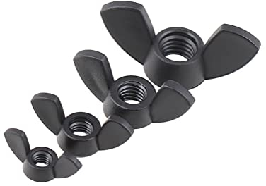 CONPHERON M8 Écrous À oreilles Écrou Papillon en Plastique, Matériau Nylon/Polyamide, Noir, 10 pcs
