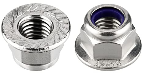 Flanschmuttern DIN 6926 – M12 – selbstsichernd mit Sperrverzahnung – Edelstahl A2 (V2A) – Polyamid-Klemmteil – UKV – 25 Stück