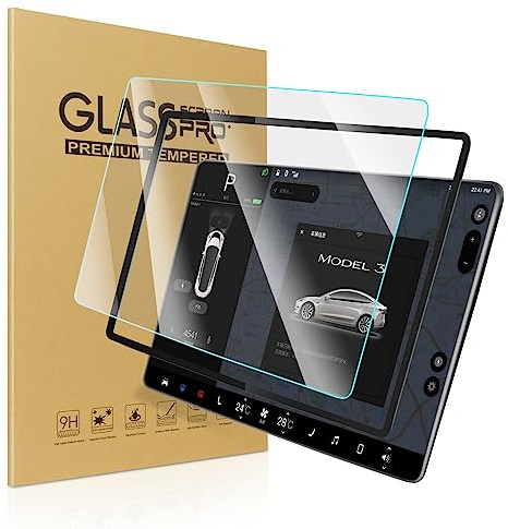 ZUSLAB Screen Protector Compatible with Tesla Model 3 / Y, Car Navigation Dashboard Touch Screen HD Tempered Glass Foil, 15 GPS Center Control Touchscreen Film Cover, 【with Easy Install Kit】 1 Pack