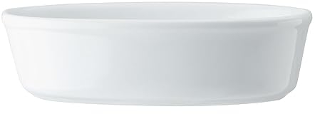 Mikasa Chalk Plato ovalado para tortas y empanadas, Blanco, Plato grande de porcelana para tortas, 18cm - Apto para horno, Plato hondo para tartas saladas y dulces, Apto para lavavajillas