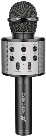 Music Hero Karaoke-Mikrofon, kabellos, mit Effekten, Karaoke-Lautsprecher, 5 Watt