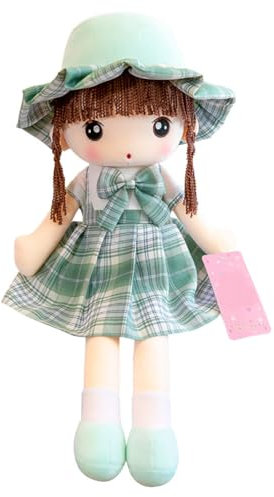 Plüschpuppe für Mädchen, 45cm Weiche Puppe Stoffpuppe Mädchen,Niedliche Plüschtier Gefüllte Puppe Mädchen Kuschelpuppe Kinder Spielzeug Püppchen Geschenk als Geburtstags Weihnacht für Kleinkinder