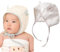XUJLRL 2er Pack Unisex Baby Strickmütze Mütze Baby Erstlingsmütze zum Binden