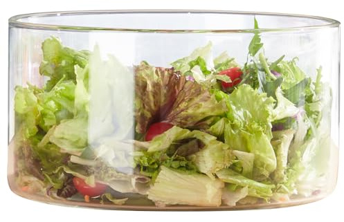 Opexscal 190oz Extra Large Glass Trifle Bowl, Modern Design Clear Glass Round Dessert Centerpiece Serving Bowl for Laying Ice Cream Cakes, Salad, Fruit, Microwave & Dishwasher Safe