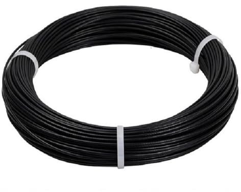 50M Cuerda de Alambre de Acero, Cable de Acero Inoxidable 2mm 304 Recubierto de PVC 7x7 Hilo, Flexible Alambre Resistente Tendedero, Suspensión Cable de Metal Marco Fotos Jardín Exteriores (Negro)