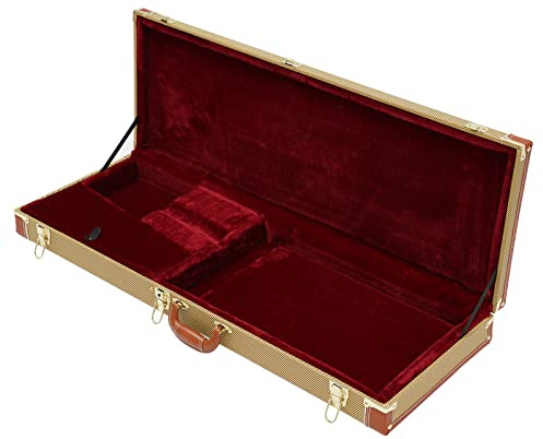 PINYELIN Gitarrfodral, elgitarr, hårt skal, bärbar rektangel trä, elgitarrfodral, skyddande gitarrfodral, gitarr, bärväska, hårt skal för standard, elgitarr, GUL, 105*36*11cm, modern