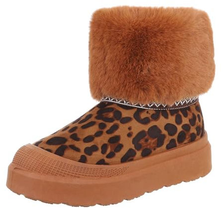 Ital Design Damenschuhe Stiefeletten Plateaustiefeletten, JD-9-1-, Textil, Leo, Gr. 39