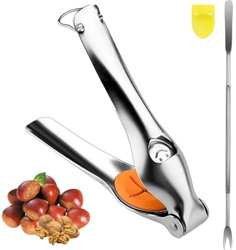 Esshogo Pinza Taglia Castagne, Acciaio Inox Pinza per Castagne, Multifunzione Pinza per Castagne, Utensile Castagne, Clip Rapida per Castagne Nut Sheller Tool, Pela Castagne