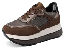 QUEEN HELENA Zapatillas altas de plataforma para mujer X33-17, marrón, 38 EU
