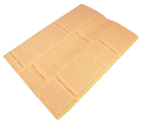 GALPADA 20 piezas Papel Kraft Vintage para Envolver Flores y Regalos Diseño Periódico Inglés Retro Papel de Embalaje para Libros de Colores