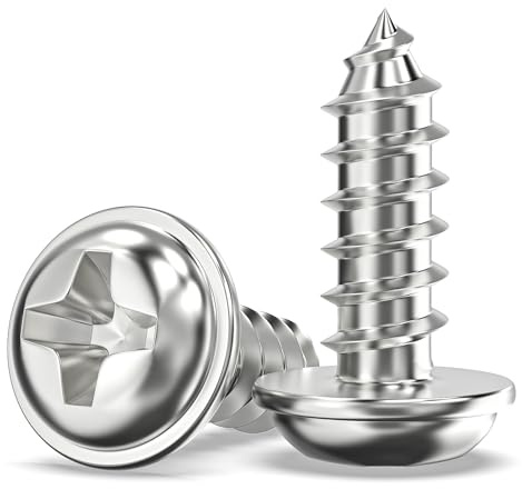 Valorada 100Pcs M4 x 12mm Screws for Wood, Modified Truss Head Self Tapping Screws, Phillips Drive, 304 Stainless Steel