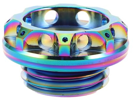 LALADEFIEE Tappo del Serbatoio dell’Olio Motore in Lega Colorata Sostituzione per Auto SUV Camion e Motociclette Sigillante a Tenuta Stagna per Accessorio Auto Design Distintivo e