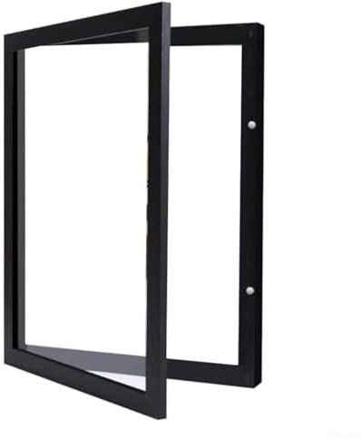 Cornice da esposizione per magliette, 33 x 33 cm, con protezione UV e legno ingegnerizzato di lunga durata, colore nero, vetrina di maglie, cimeli artistici a casa o in ufficio