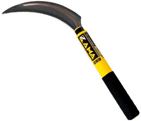 Hounen Faucille Japonaise avec Lame Noir Dentelée 17cm Jardin Taille Herbe Lierre Récolte Légume Jardinage Désherbage Acier SK-5