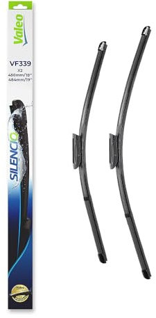 VALEO Silencio Escobilla - VF339 - Kit de Alto Rendimiento, Visibilidad Superior en Carretera, Fácil Instalación, Hojas Planas Originales de 450mm/484mm - Delanteras - Juego de 2 Escobillas - 574449