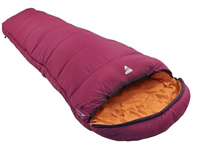 Cadair 250 Sleeping Bag for Adults (Amazon Exclusive), 3 Season Mummy Design Holds Insulation, Breathable, Cosy Lining Fabric, Smaller Pack Size for Camping Trips, Backpacking, Hiking, Raspberry