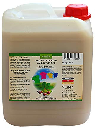 NaturGut Rosskastanien Waschmittel - 5 L natürliches und hautfreundliches Waschmittel - flüssiges Waschmittel mit Savon de Marseille verstärkt - MADE IN GERMANY