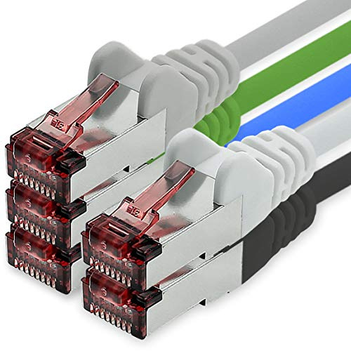 1CONN Cavo di Rete Cat6 2m 5 Colori Vari2 Cavo Patch LAN Cat 6 Cavo di Rete LAN Sftp Pimf Lszh Rame 1000 Mbit s
