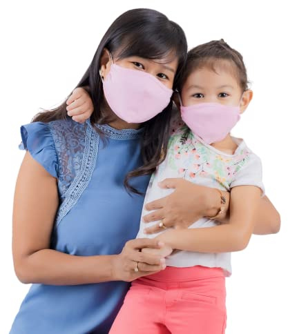 Lofbaz Tissu De Coton De Masque Facial En Tissu Avec Poche De Filtre Lavable Réutilisable (Rose - Paquet de 3, Petit Enfant 4 à 8 ans