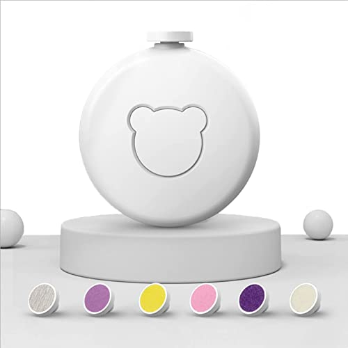 Elektrische Baby Nagelfeile,Sicherer Baby Nagelschneider,Maniküre Set, Pediküreset Elektrisch für Säuglinge und Kleinkinder Baby Nail Trimmer 6 in 1 (Weiß)