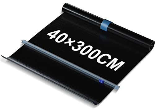 Vrent Estera Barbacoa Grande40*300 CM Antiadherente Alfombrilla Reutilizable Estera de Barbacoa, Gas Carbón, BBQ Grill Mat con Tira de corte1