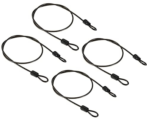 PATIKIL Säkerhetsstålkabel 2,5 mm x 0,5 m/1,64 fot belagt bagagelås vajer med dubbel ögla svart 4-pack